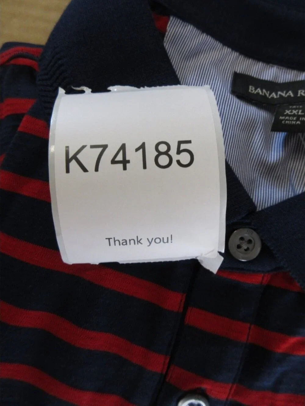 Banana Republic Polo Shirt XXL Tall Red Pullover Striped Preppy NEW